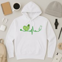 St Patricks Day Heartbeat Nurse Hoodie