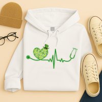 St Patricks Day Heartbeat Nurse Hoodie