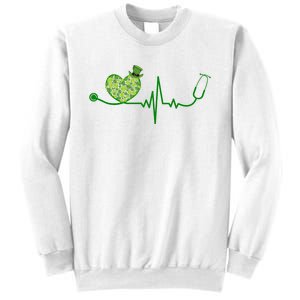 St Patricks Day Heartbeat Nurse Sweatshirt