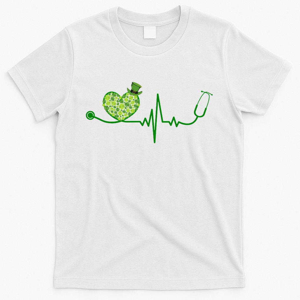 St Patricks Day Heartbeat Nurse T-Shirt