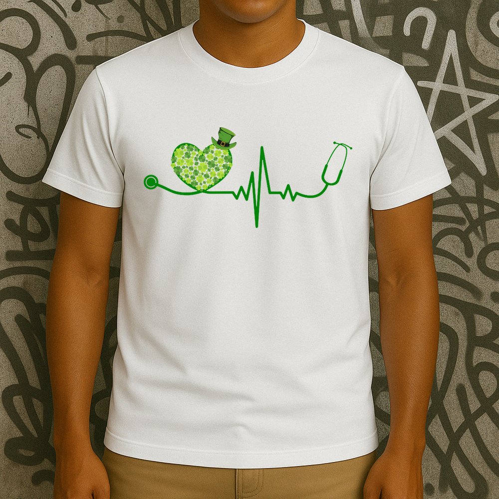 St Patricks Day Heartbeat Nurse T-Shirt