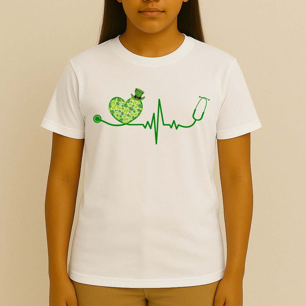 St Patricks Day Heartbeat Nurse T-Shirt