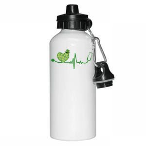 St Patricks Day Heartbeat Nurse Aluminum Water Bottle