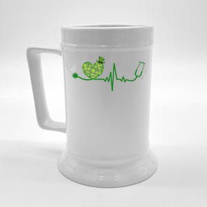 St Patricks Day Heartbeat Nurse Beer Stein