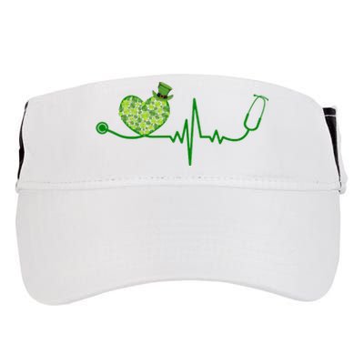 St Patricks Day Heartbeat Nurse Adult Drive Performance Visor