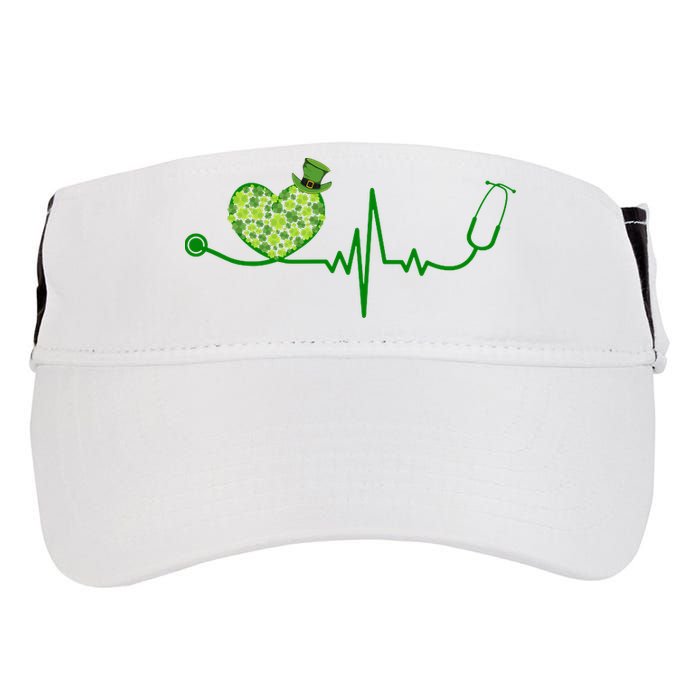 St Patricks Day Heartbeat Nurse Adult Drive Performance Visor