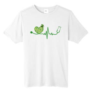 St Patricks Day Heartbeat Nurse Tall Fusion ChromaSoft Performance T-Shirt