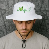 St Patricks Day Heartbeat Nurse Bucket Hat
