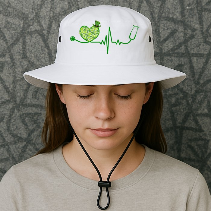 St Patricks Day Heartbeat Nurse Bucket Hat