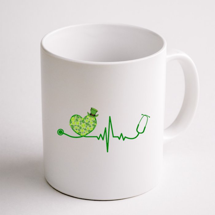 St Patricks Day Heartbeat Nurse Coffee Mug