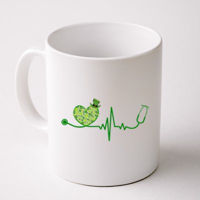 St Patricks Day Heartbeat Nurse Coffee Mug