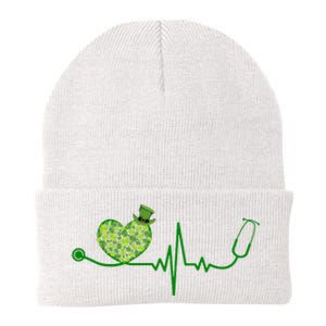 St Patricks Day Heartbeat Nurse Knit Cap Winter Beanie