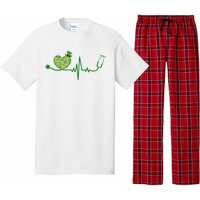 St Patricks Day Heartbeat Nurse Pajama Set