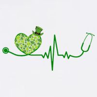 St Patricks Day Heartbeat Nurse Flatbill Hat