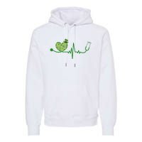 St Patricks Day Heartbeat Nurse Premium Hoodie