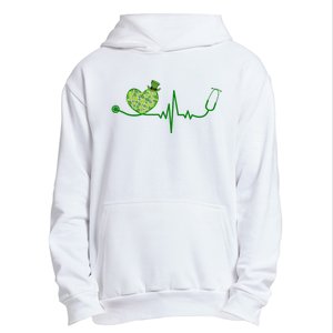 St Patricks Day Heartbeat Nurse Urban Pullover Hoodie