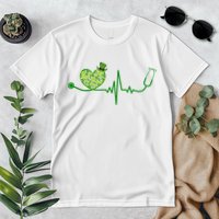 St Patricks Day Heartbeat Nurse Premium T-Shirt