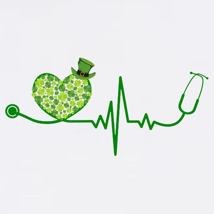 St Patricks Day Heartbeat Nurse Premium T-Shirt