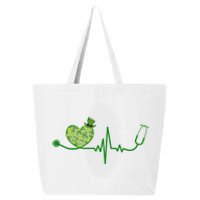 St Patricks Day Heartbeat Nurse 25L Jumbo Tote