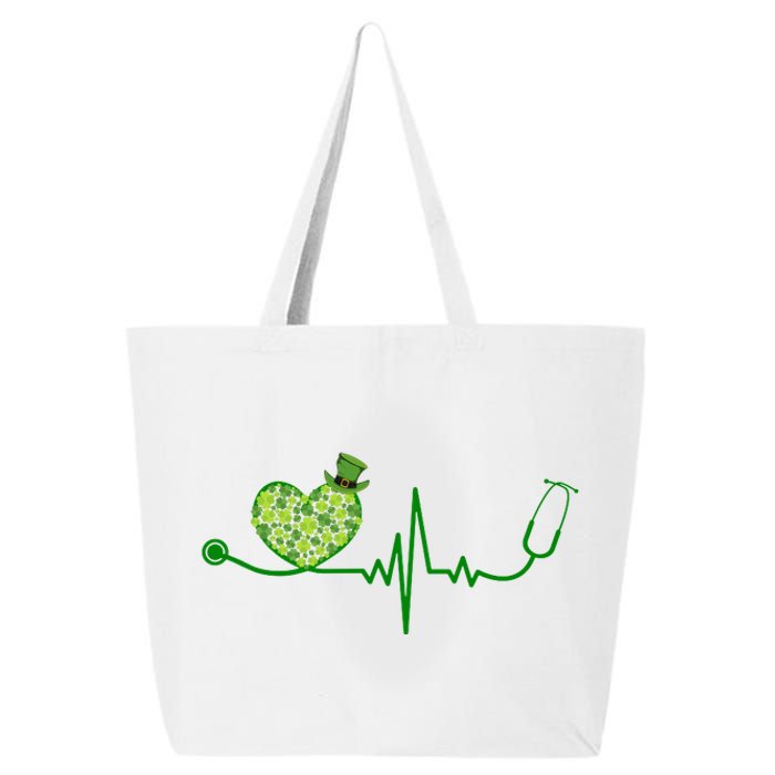 St Patricks Day Heartbeat Nurse 25L Jumbo Tote