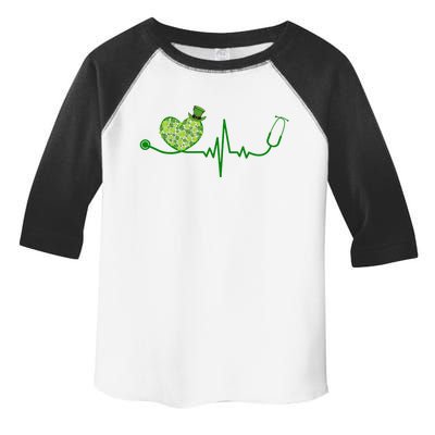 St Patricks Day Heartbeat Nurse Toddler Fine Jersey T-Shirt