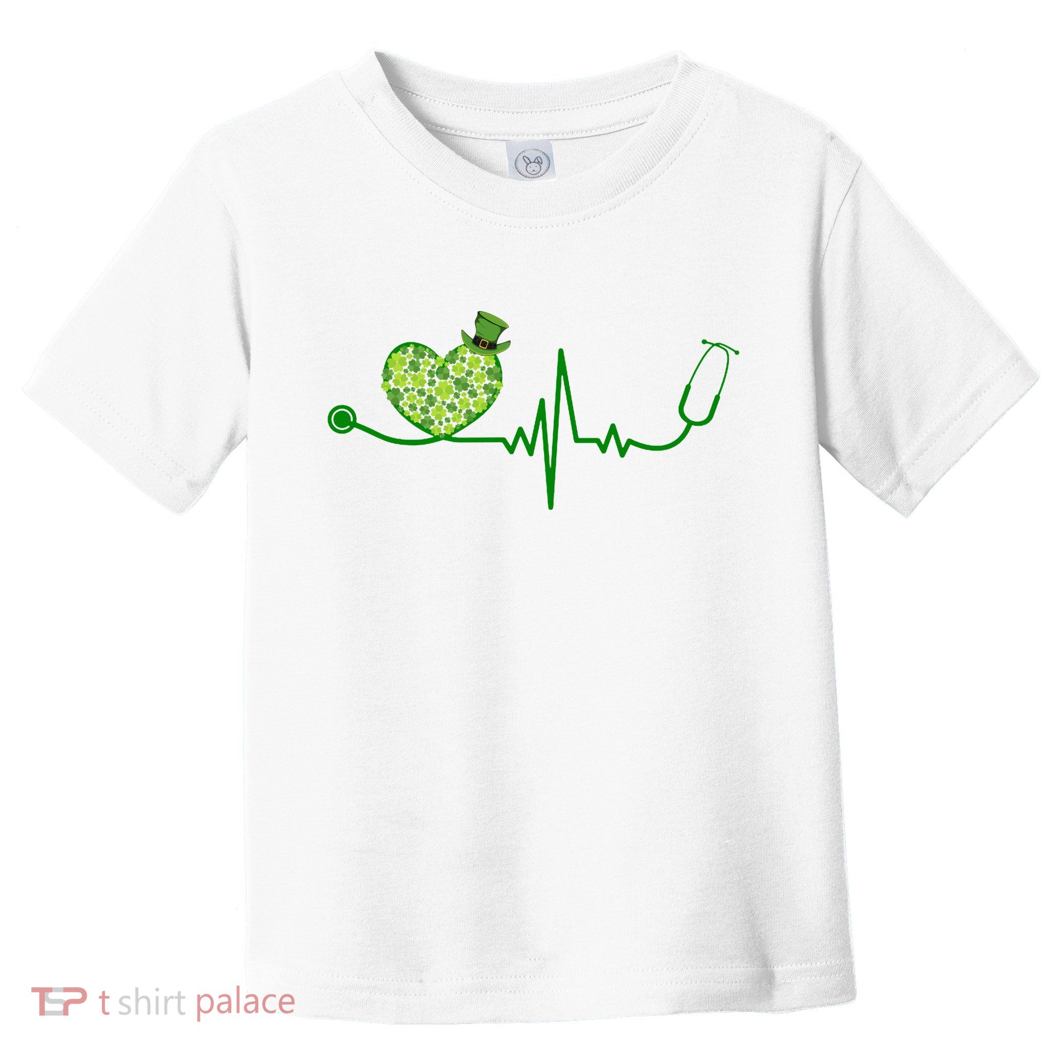 St Patricks Day Heartbeat Nurse Toddler T-Shirt