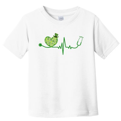 St Patricks Day Heartbeat Nurse Toddler T-Shirt