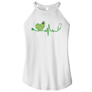 St Patricks Day Heartbeat Nurse Women's Perfect Tri Rocker Tank