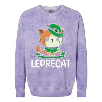 St Patricks Day Parade leprecat Funny irish cat Colorblast Crewneck Sweatshirt