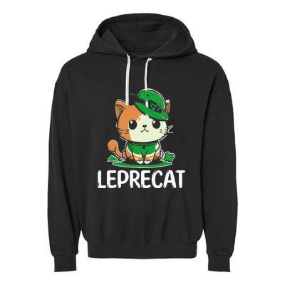 St Patricks Day Parade leprecat Funny irish cat Garment-Dyed Fleece Hoodie