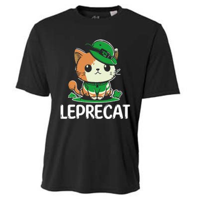 St Patricks Day Parade leprecat Funny irish cat Cooling Performance Crew T-Shirt