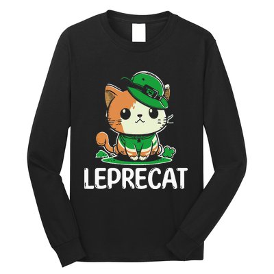 St Patricks Day Parade leprecat Funny irish cat Long Sleeve Shirt