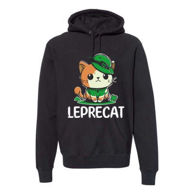 St Patricks Day Parade leprecat Funny irish cat Premium Hoodie