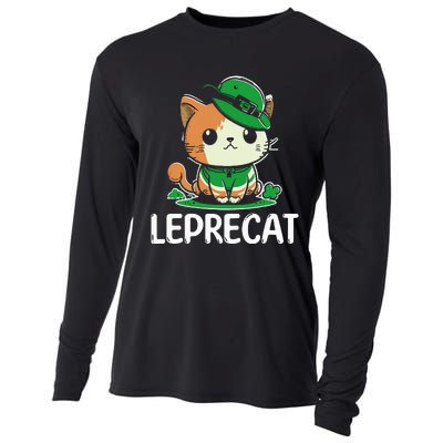 St Patricks Day Parade leprecat Funny irish cat Cooling Performance Long Sleeve Crew