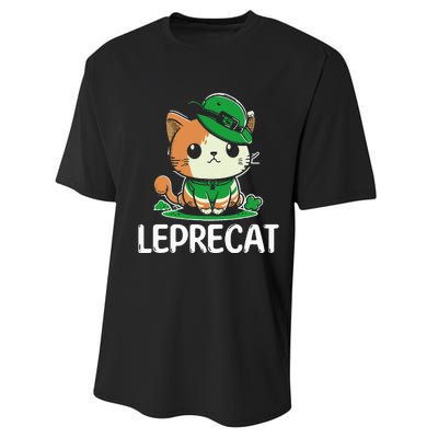 St Patricks Day Parade leprecat Funny irish cat Performance Sprint T-Shirt