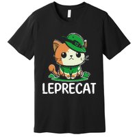 St Patricks Day Parade leprecat Funny irish cat Premium T-Shirt