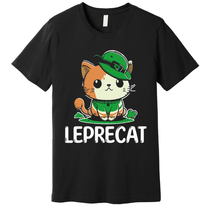 St Patricks Day Parade leprecat Funny irish cat Premium T-Shirt