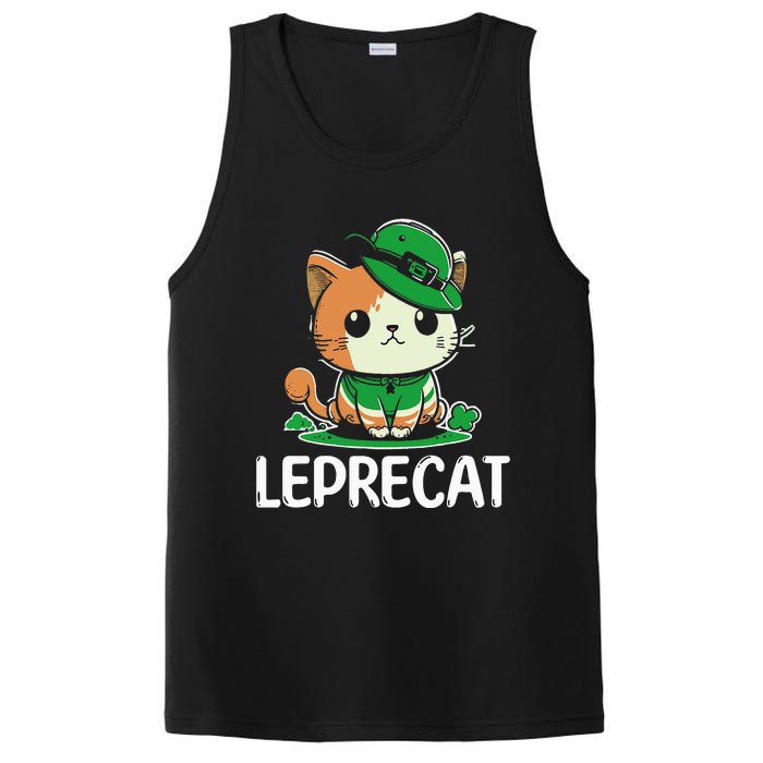 St Patricks Day Parade leprecat Funny irish cat PosiCharge Competitor Tank