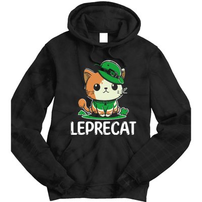 St Patricks Day Parade leprecat Funny irish cat Tie Dye Hoodie