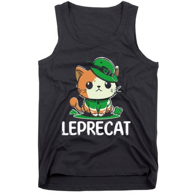 St Patricks Day Parade leprecat Funny irish cat Tank Top