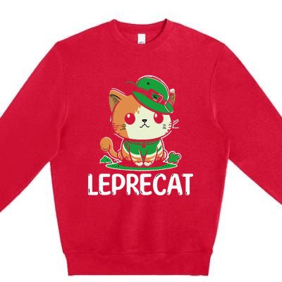 St Patricks Day Parade leprecat Funny irish cat Premium Crewneck Sweatshirt