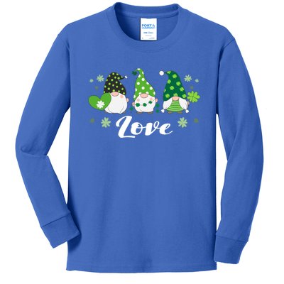 St Patricks Day Green Gnomes Love Irish Gift Kids Long Sleeve Shirt