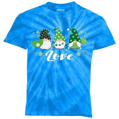 St Patricks Day Green Gnomes Love Irish Gift Kids Tie-Dye T-Shirt