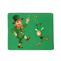 St Patricks Day Leprechaun Riding Dinosaur Gift Mousepad