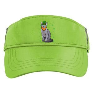 St Patricks Day Russian Blue Cat Shamrock Gift Cool Gift Adult Drive Performance Visor