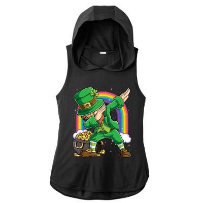 St Patricks Day Dabbing Leprechaun Funny Dab Dance Meaningful Gift Ladies PosiCharge Tri-Blend Wicking Draft Hoodie Tank