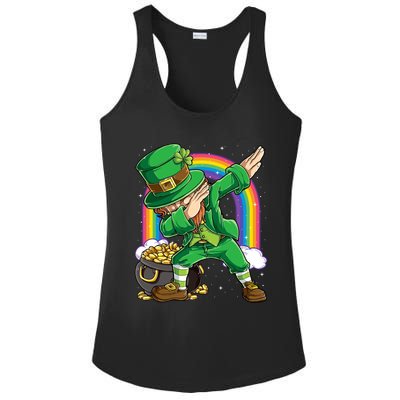 St Patricks Day Dabbing Leprechaun Funny Dab Dance Meaningful Gift Ladies PosiCharge Competitor Racerback Tank