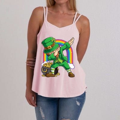 St Patricks Day Dabbing Leprechaun Funny Dab Dance Meaningful Gift Women's Strappy Tank