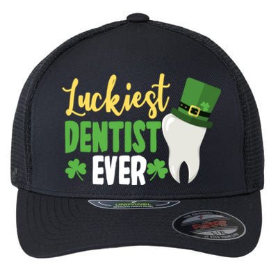 St Patricks Day Lucky Dentist Leprechaun Hat Shamrock Gift Flexfit Unipanel Trucker Cap