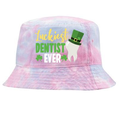 St Patricks Day Lucky Dentist Leprechaun Hat Shamrock Gift Tie-Dyed Bucket Hat